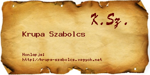 Krupa Szabolcs névjegykártya