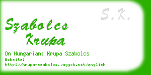 szabolcs krupa business card